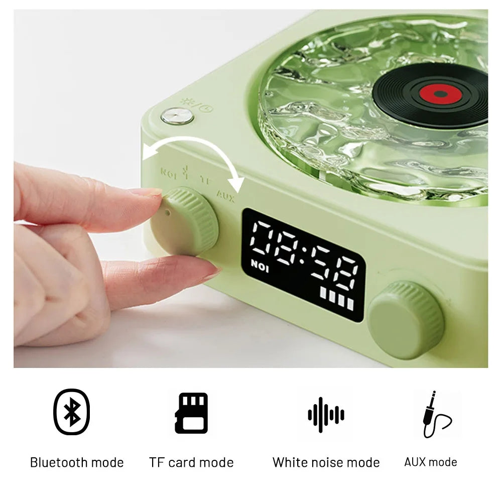 Waves Vinyl Player Portable Speaker with White Noise Dynamic RGB Light Retro Vintage Sleep Aid Turntable Speaker Home Theater Waves Vinyl Player Portable Speaker with White Noise Dynamic RGB Light Retro Vintage Sleep Aid Turntable Speaker Home Theater